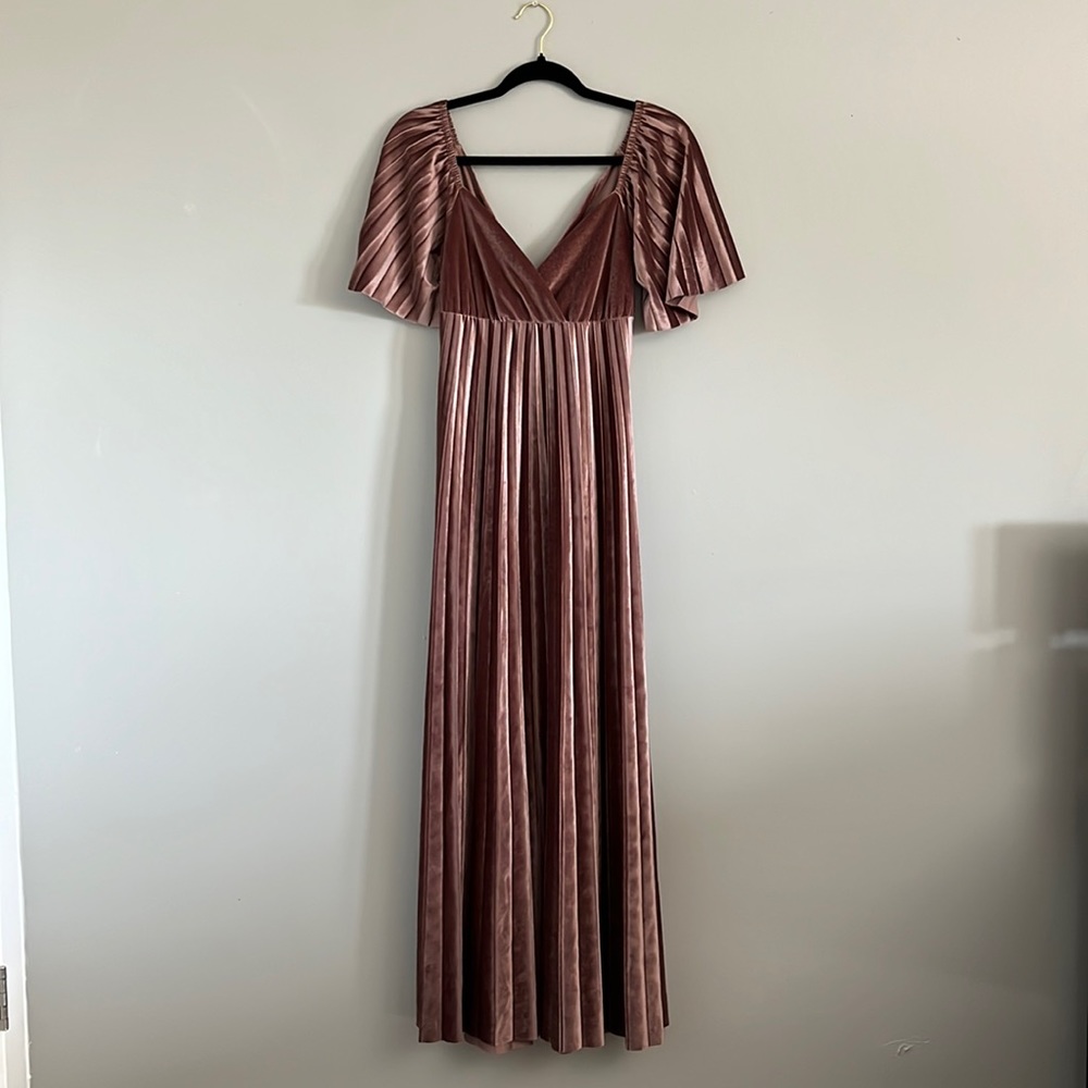 ASOS Design Champagne velvet dress